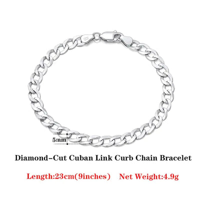 18 Italian Cuban Chain Bracelet for Women Men