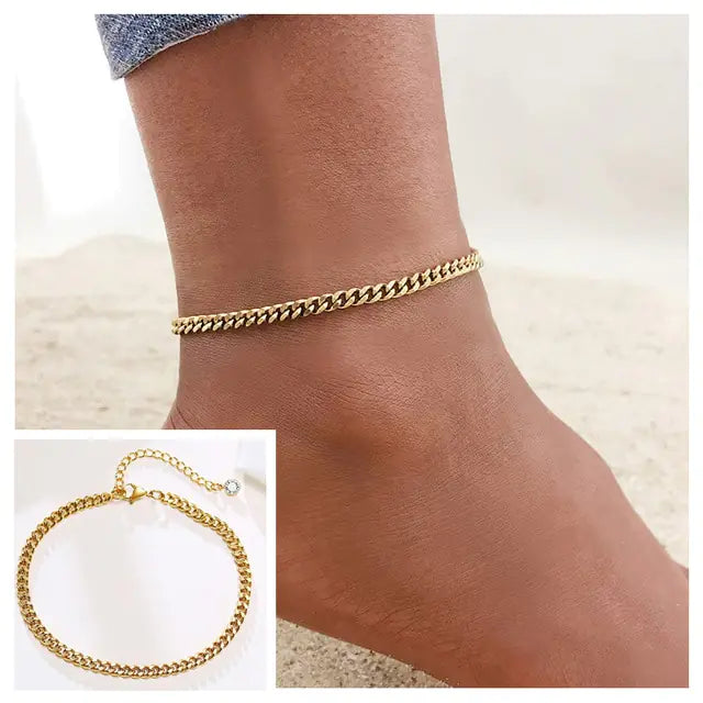 Adjustable Snake Chain Anklet for Women Girls