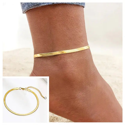 Adjustable Snake Chain Anklet for Women Girls