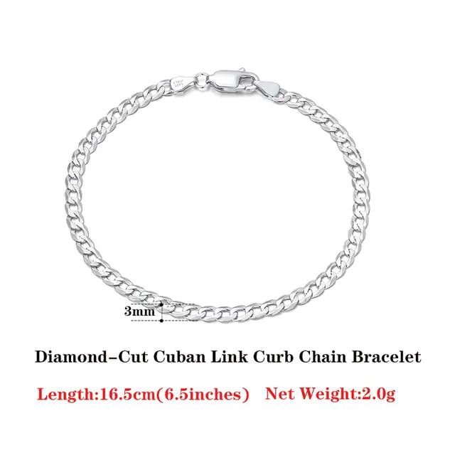 18 Italian Cuban Chain Bracelet for Women Men