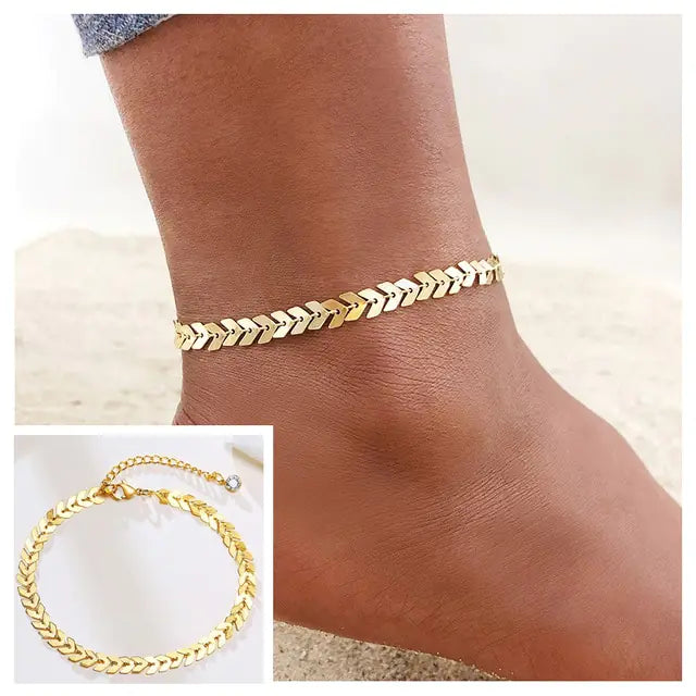 Adjustable Snake Chain Anklet for Women Girls