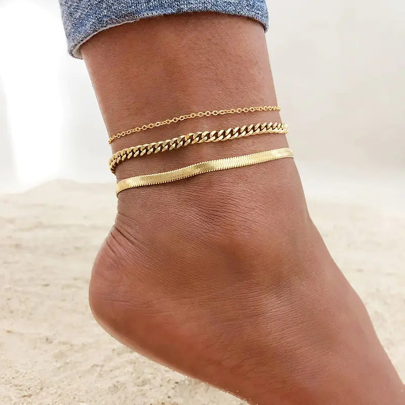 Adjustable Snake Chain Anklet for Women Girls