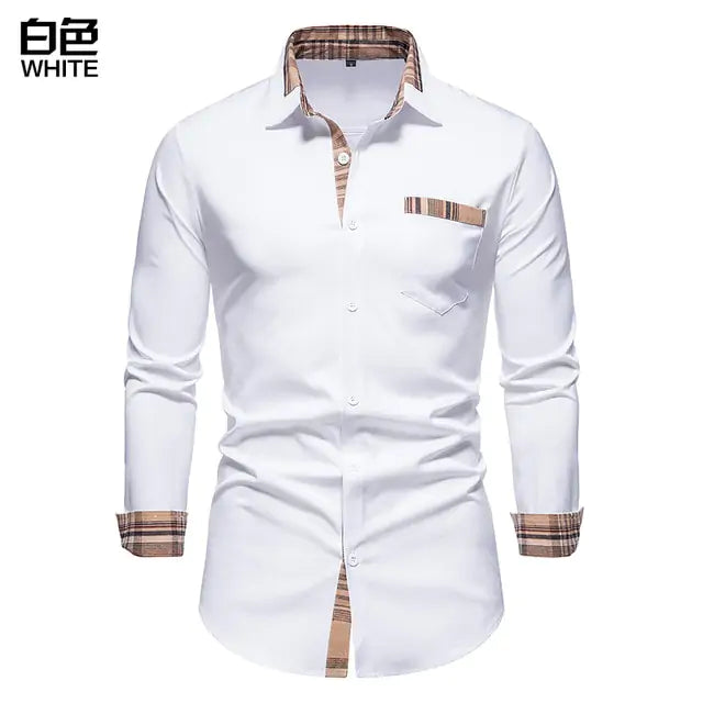 Patchwork Formal Shirts for Men