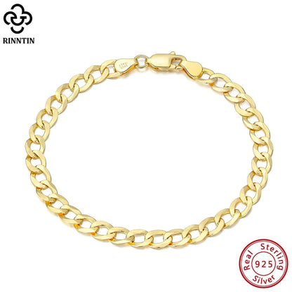 18 Italian Cuban Chain Bracelet for Women Men