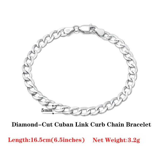 18 Italian Cuban Chain Bracelet for Women Men